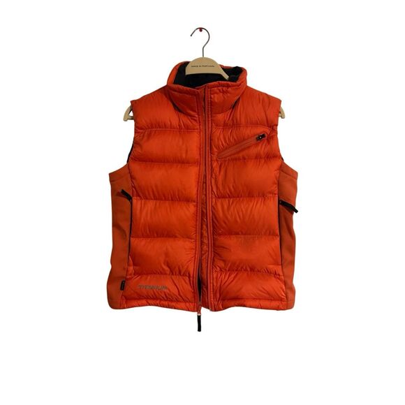 🟢Columbia Titanium Tech Down & Feather Puffer Full Zip Orange Vest Medium